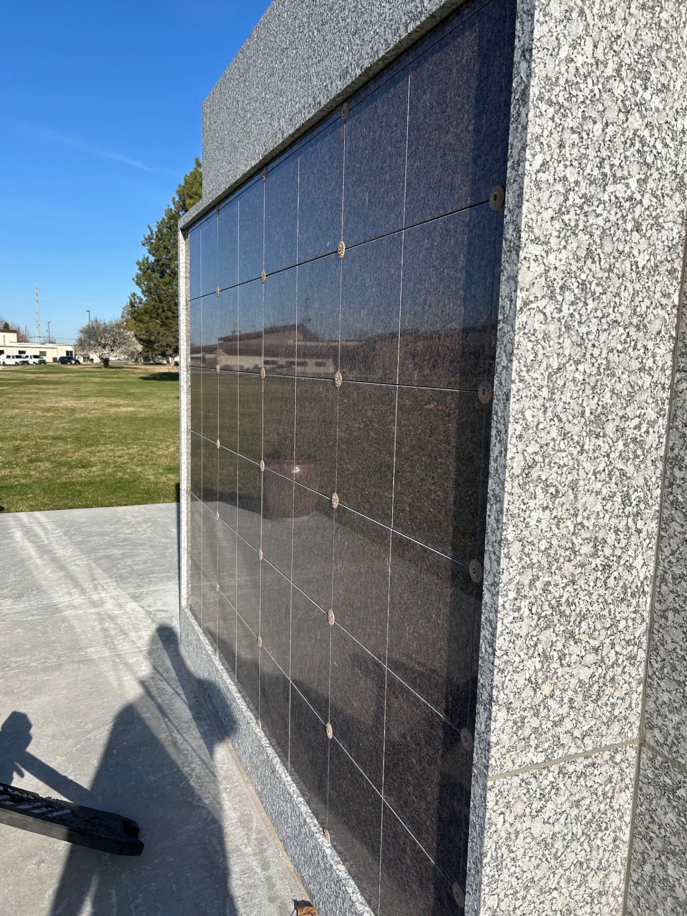 Columbarium wall after cleaning