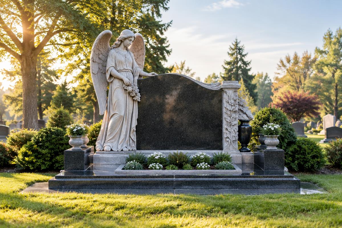 Representative custom & specialty monuments in a cemetery